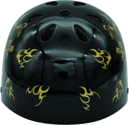 Skull Bicycle Helmet – Black–Gold (S, 52–55 cm)
