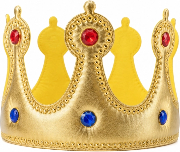 Gold crown with colorful “gemstones”