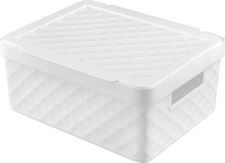 HEIDRUN Plastic Storage Basket with Lid 11 L, mixed colors