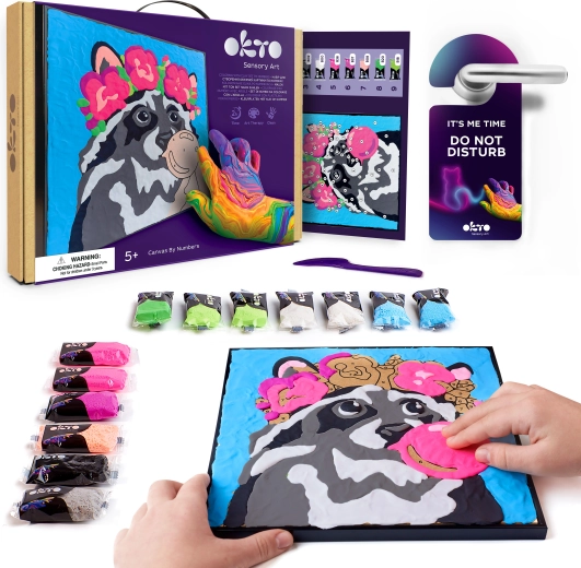 OKTO Raccoon Art Set for Painting on Canvas 29 × 29 cm