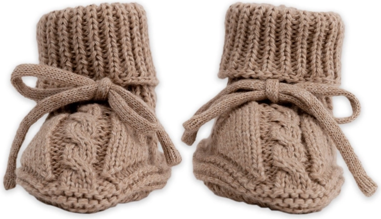 Lodger adītas zābaciņi knit cable fudge 0–6 mēneši