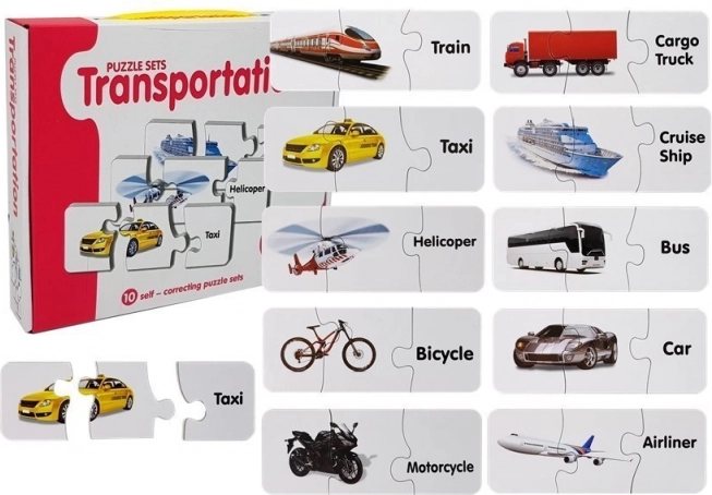 Izglītojošās puzles – transports (10 pāri)