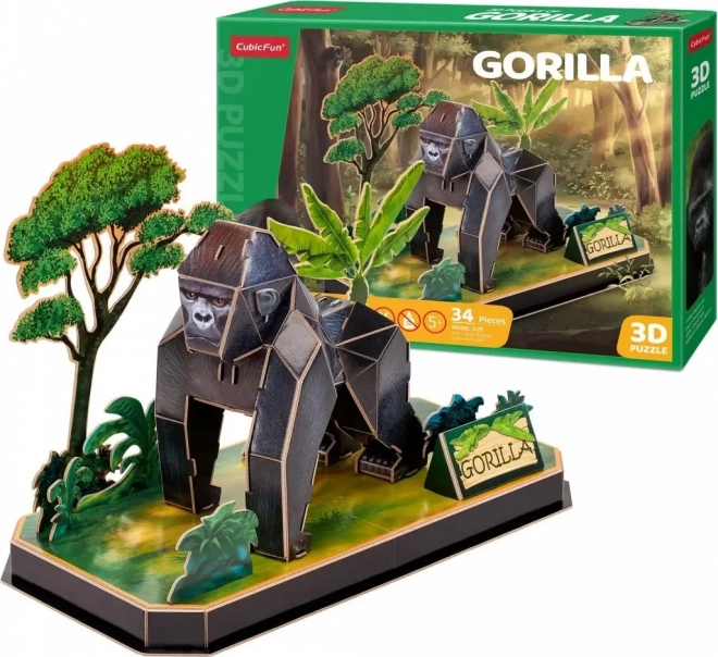 3D puzle Dzīvnieku draugi – gorilla (34 detaļas)