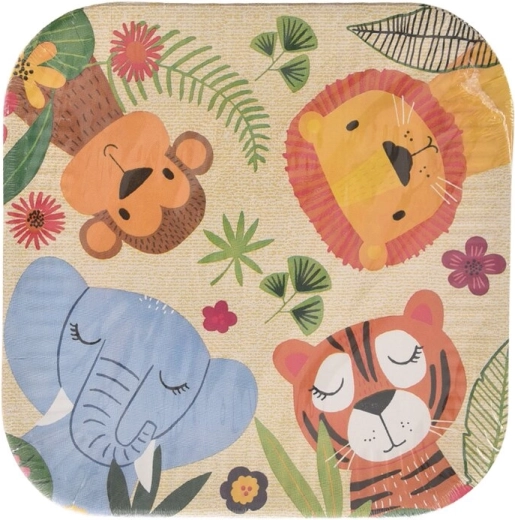 Papīra ballīšu šķīvji Jungle 23 × 23 cm, 10 gab.