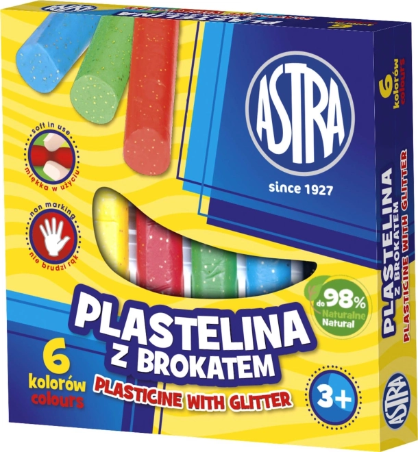 Astra plastilīns ar spīdumiem – 6 krāsas