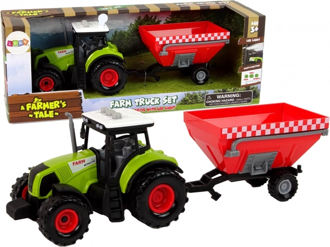 Traktors ar skaņu un noņemamu piekabi FERMA bērniem