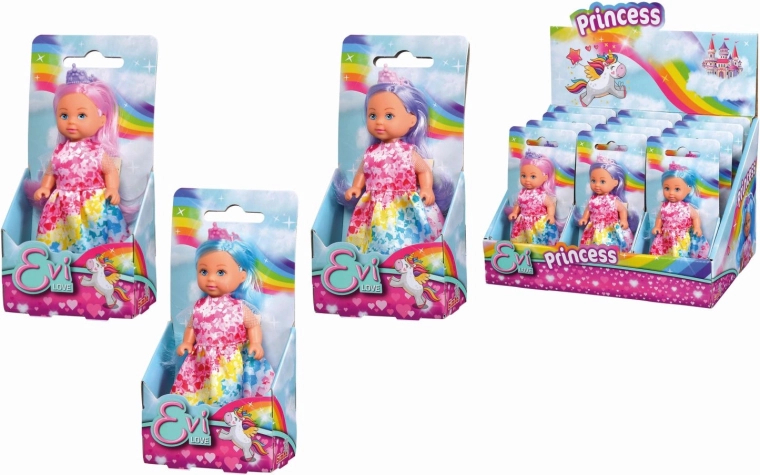 Evi Love Rainbow Princess Doll with Colorful Hair - 1 piece