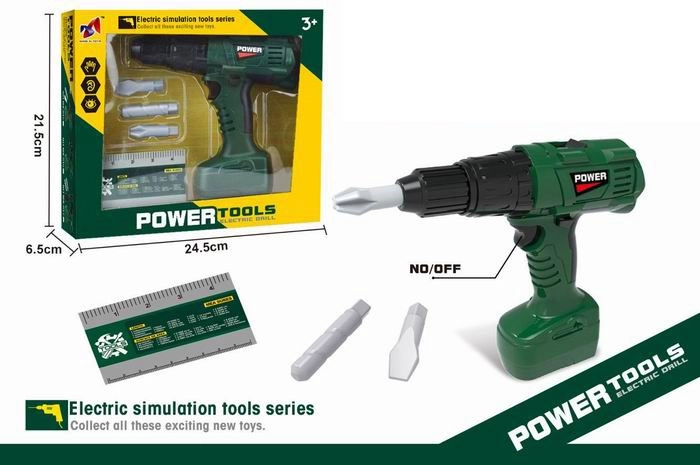 Bērnu akumulatora urbjmašīna ar baterijām