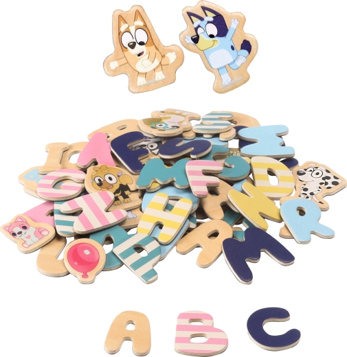 Bluey wooden magnetic alphabet and pictures for kids