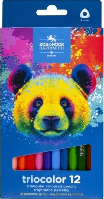 Trīsstūraini krāsainie zīmuļi KOH-I-NOOR Triocolor 12 gab.