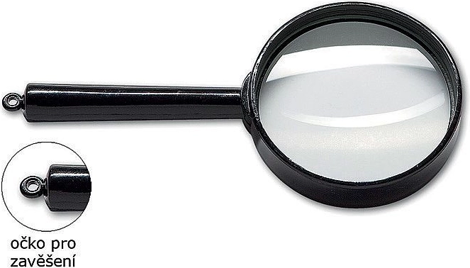 Palielināmais stikls CONCORDE ar 80 mm diametru, stikla lēca