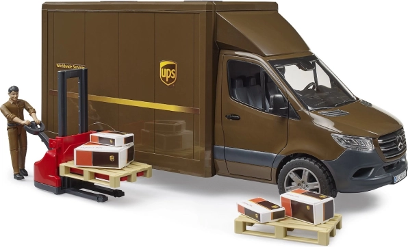 UPS piegādes furgons Bruder MB Sprinter ar figūriņu un piederumiem