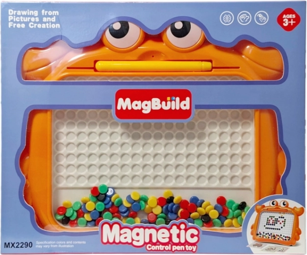 Magnetic mosaic with beads and pen
