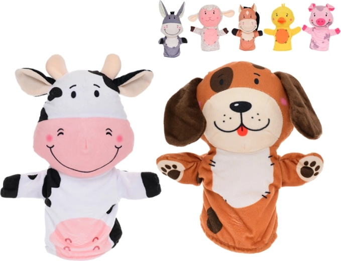 Plush hand puppet animal 27 cm for babies