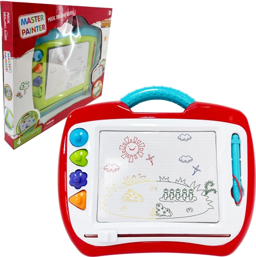 Liela magnētiskā zīmēšanas tāfele ar zīmogiem – krāsaina