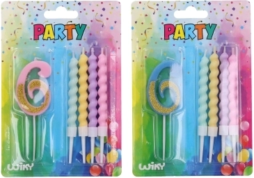 Ballīšu svece numurs 6 un 4 gab. sveces