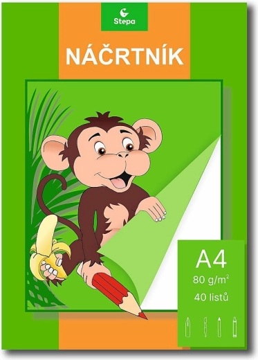 Skicēšanas bloks A4, 40 lapas, 80 g/m²