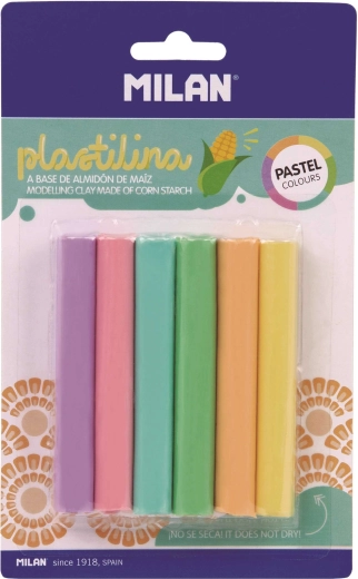 Plastilīns, 6 gab., pasteļkrāsas