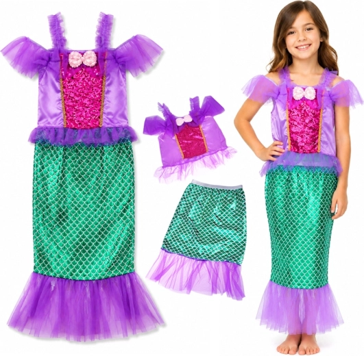 Girls’ mermaid costume – top and skirt with fish tail