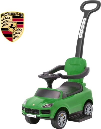 Milly Mally Porsche Cayenne Green Children's Ride-On Car with Push Handle