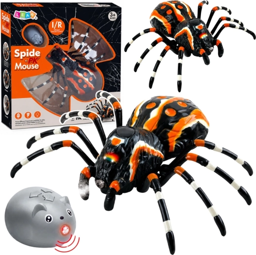 RC tarantuls ar tālvadības pulti ar infrasarkano vadību, melns