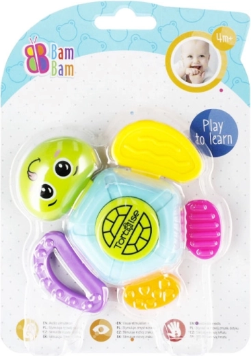 BAM BAM Colorful Turtle Rattle