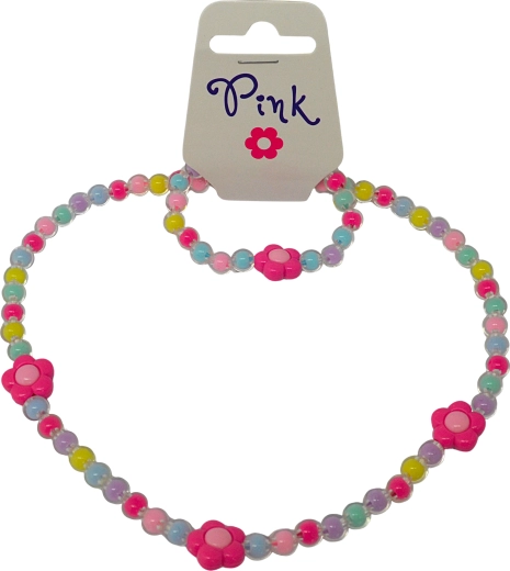 Flower Necklace and Bracelet Set for Kids