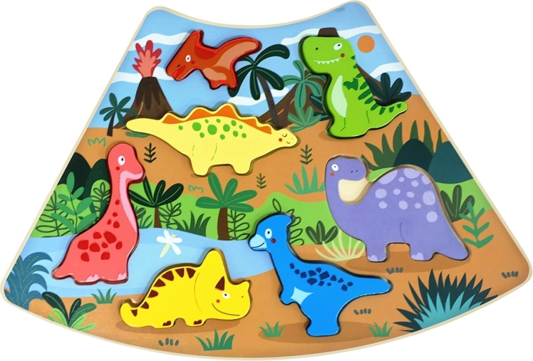 2Kids Toys Wooden Dinosaur Peg Puzzle