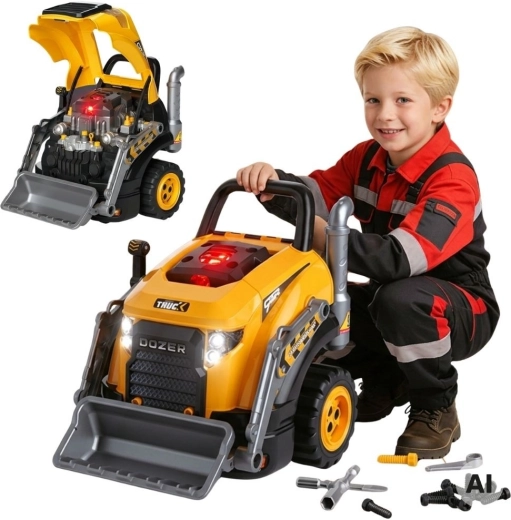 Woopie Large Children's Bulldozer with Workshop, Lights and Sounds