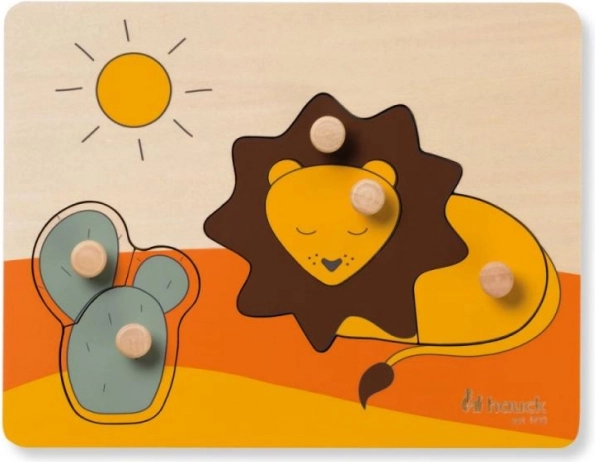 Hauck koka puzle ar rokturiem Lauva