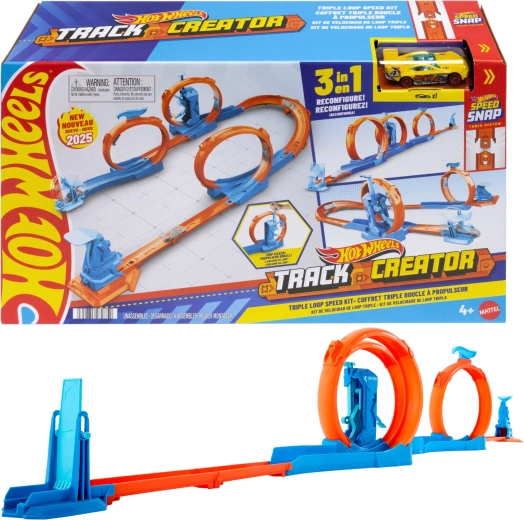 Autotrase Hot Wheels Track Creator – Trīs cilpas