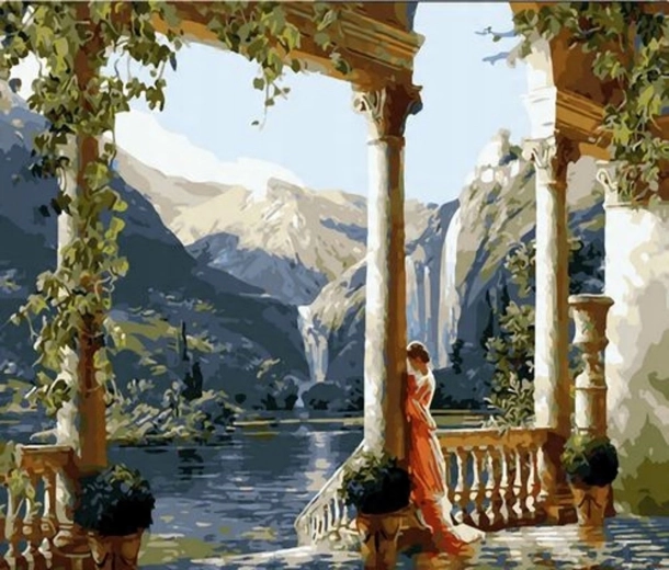 Norimpex Paint by Numbers Woman on the Terrace 40 × 50 cm