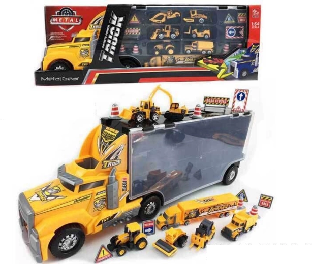 Kravas auto vilcējs ar mašīnītēm 1:64