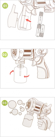 Burbuļu pistole ar tvertni