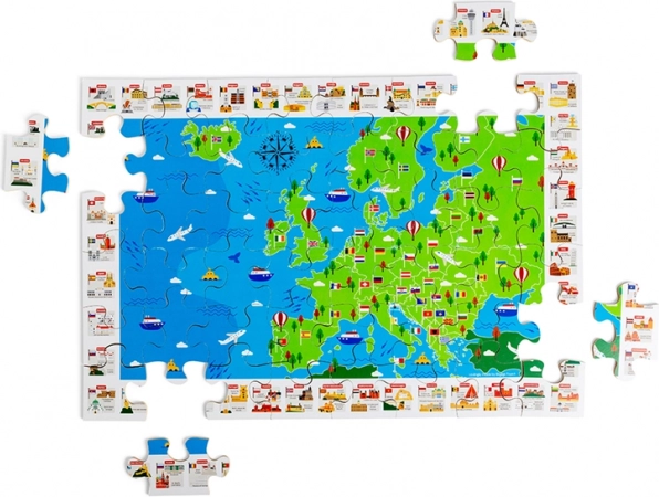 Bigjigs Toys koka grīdas puzle Eiropas karte – 48 detaļas