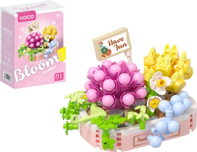 KOCO Bloom Building Set – succulent floral arrangement, 249 pieces