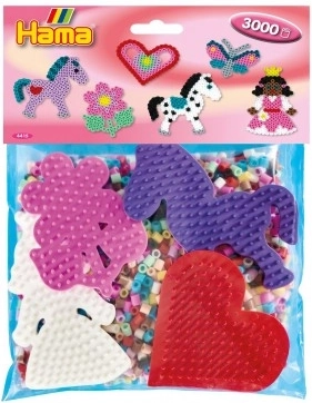 Uzlīmējamās pērlītes HAMA Midi – 3000 gab. un 4 pamatnes