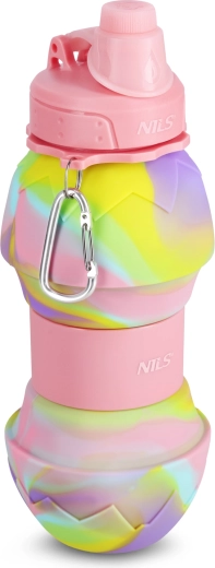 Salokāma silikona pudele NILS Camp 700 ml, rozā