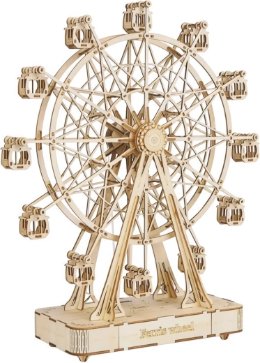 RoboTime Wooden 3D Ferris Wheel Music Box Puzzle