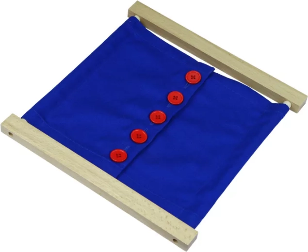 Montessori aiztaisāmais rāmis ar lielām pogām