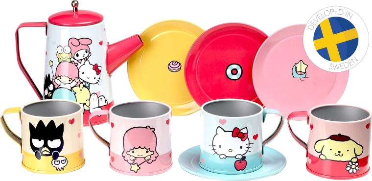 Hello Kitty bērnu tējas servīze rotaļām no metāla