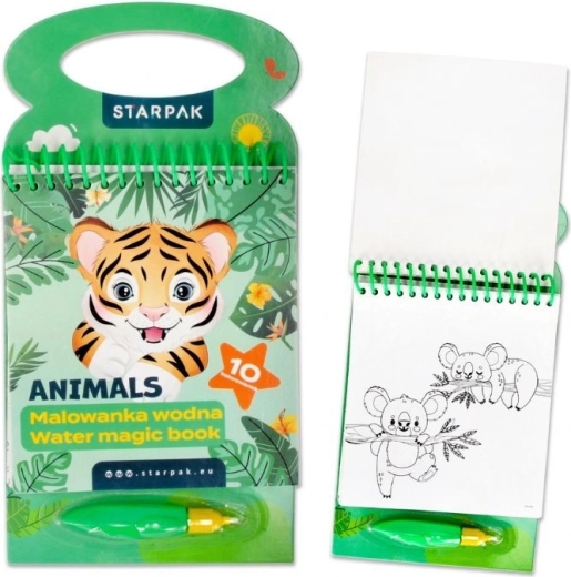 Water Coloring Book Animals with Water Brush