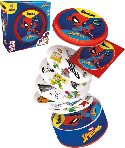 Asmodee Dobble Spider-Man – ātra vērības galda spēle skārda kārbiņā