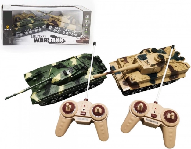 Divi R/C kaujas tanki ar tālvadības pulti