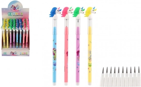 Zīmulis ar vienradzi un maināmiem uzgaļiem, 4 krāsas