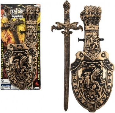 Bērnu plastmasas zobens ar vairogu 48 cm