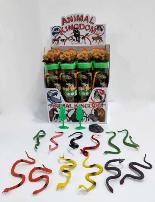 Čūskas tubā – gumijas čūsku komplekts plastmasas kastītē