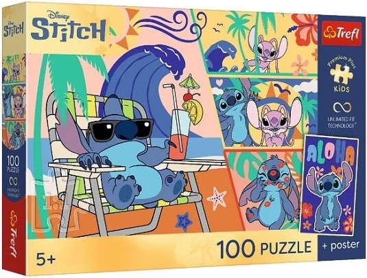 Premium puzle bērniem Lilo un Stitch – Pludmales dienas 100 detaļas
