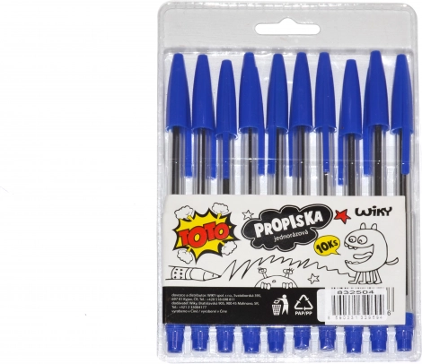 Vienreizlietojamās pildspalvas TOTO – zila tinti, 10 gab.