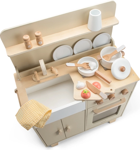 Woet Wooden Play Kitchen in Beige
